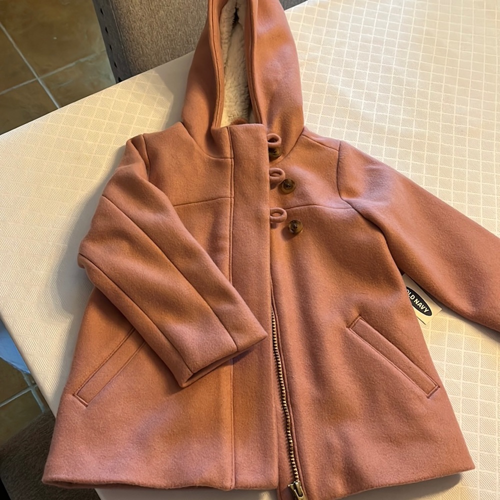 Soft rose pink toddler girl dress coat